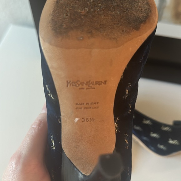 Saint Laurent blue velvet heels vintage - Picture 7 of 8